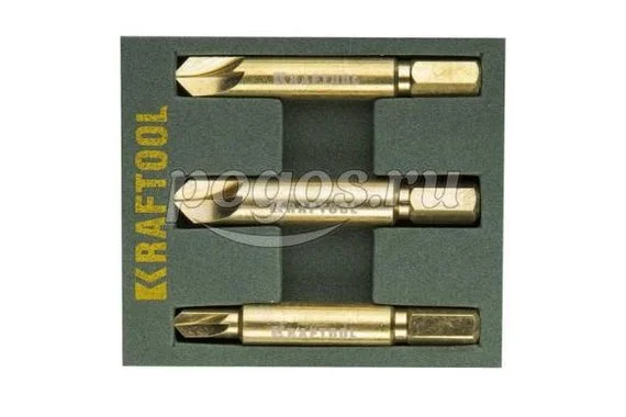 Набор экстракторов поврежденного крепежа с износом граней шлица  KRAFTOOL