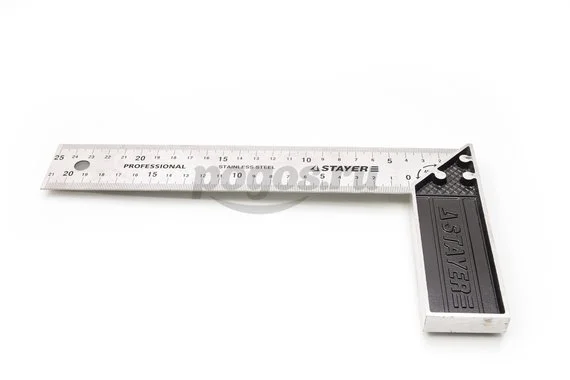 Угольник столярный, 250мм, гравированная шкала, нержавеющее полотно 37мм Profi  STAYER 