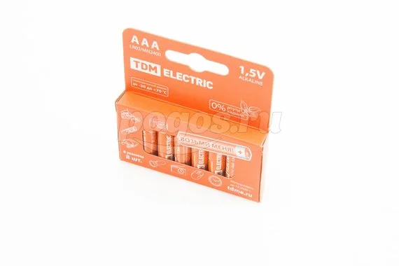 Элемент питания ААА LR03 Alkaline 1,5В PAK-8 (упаковка 8шт) TDM