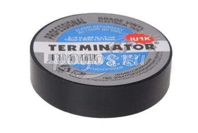 Изолента огнеупорная 19мм*20м 0,18мм черный  TERMINATOR