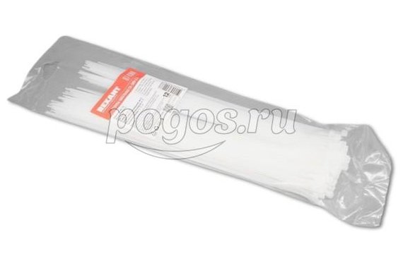 Стяжка пластиковая 7,6*400 (уапковка 100шт)  белая REXANT /5/