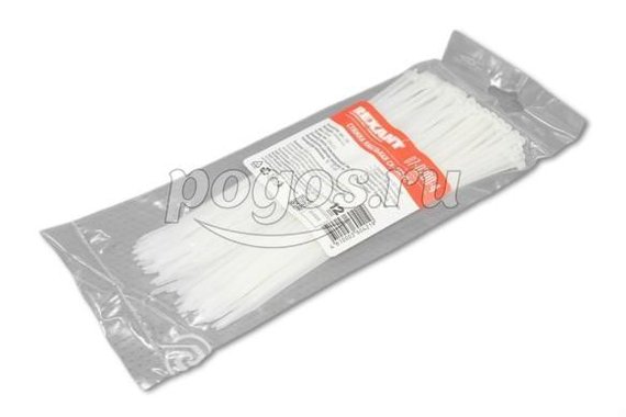 Стяжка пластиковая 2,5*200 (уапковка 100шт)  белая REXANT /10/