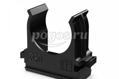 Крепеж-клипса для гофры ПВХ 20мм черный