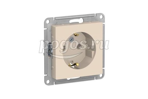 Розетка с/з 2P+E 16A Atlas Design бежевый  Schneider Electric