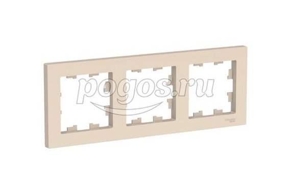 Рамка 3 поста Atlas Design бежевый, Schneider Electric