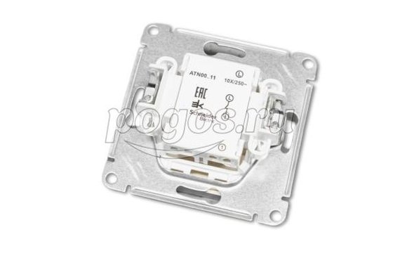 Выключатель 1-клавишный 10A Atlas Design алюминий  Schneider Electric