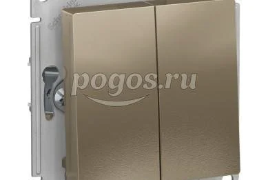 Переключатель 2-клавишный 10A Atlas Design шампань  Schneider Electric