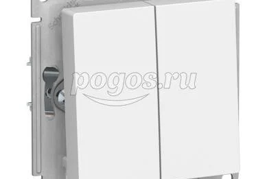 Выключатель 2-клавишный 10A Atlas Design белый  Schneider Electric