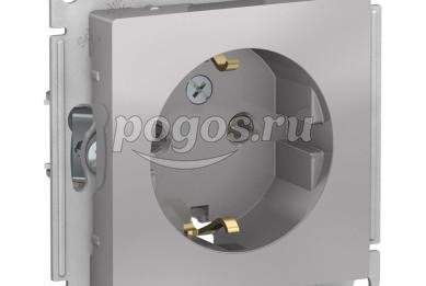 Розетка с/з 2P+E 16A Atlas Design алюминий  Schneider Electric