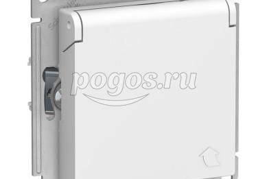 Розетка с/з 2P+E 16A со шторками с крышкой Atlas Design белый  Schneider Electric