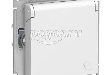 Розетка с/з 2P+E 16A со шторками с крышкой Atlas Design белый  Schneider Electric