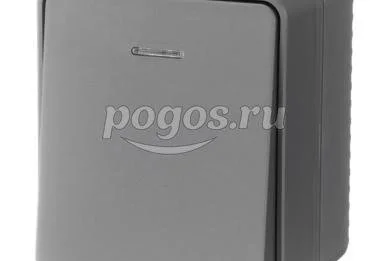Выключатель 1-клавишный наруж. с подсв. 10 AX IP54 AtlasDesign Profi54 антрацит  Schneider Electric