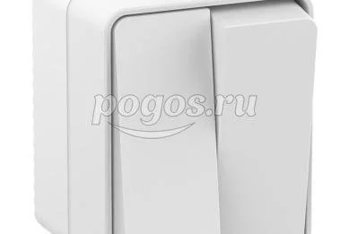 Выключатель 2-клавишный наруж. 10 AX IP54 AtlasDesign Profi54 белый  Schneider Electric