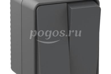 Выключатель 2-клавишный наруж. 10 AX IP54 AtlasDesign Profi54 антрацит  Schneider Electric