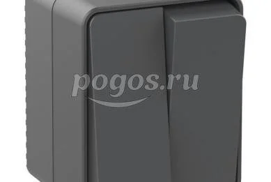 Выключатель 2-клавишный наруж. 10 AX IP54 AtlasDesign Profi54 антрацит  Schneider Electric
