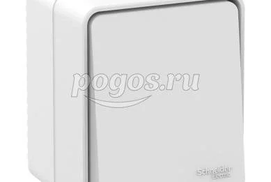 Переключатель 1-клавишный наруж. 10 AX IP54 AtlasDesign Profi54 белый  Schneider Electric
