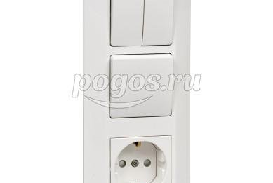 Блок "1-кл. выкл. + 2-кл. выкл. + розетка з/к "  6А+16А, белый SCHNEIDER ELECTRIC
