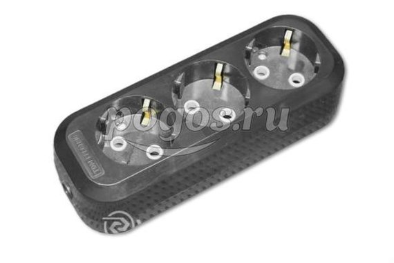 Колодка удлинителя с/з 3гн 16А 250В черный  TDM /16/