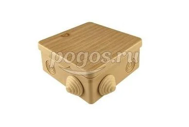 Распаячная коробка ОП 80х80х50мм, крышка, "ЭКО" (сосна), IP54, 7вх.  TDM
