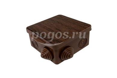 Распаячная коробка ОП 80х80х50мм, крышка, "ЭКО" (венге), IP54, 7вх.  TDM