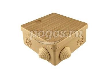 Распаячная коробка ОП 100х100х55мм, крышка, "ЭКО" (сосна), IP54, 8вх., TDM