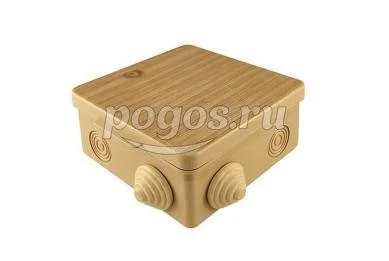 Распаячная коробка ОП 100х100х55мм, крышка, "ЭКО" (сосна), IP54, 8вх., TDM