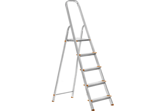 Стремянка алюминиевая СА5, 5 ступеней, усиленный профиль h=1000 мм, Народная
