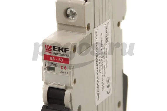 Автоматический выключатель ВА63 220В, 1п  С6А, EKF 