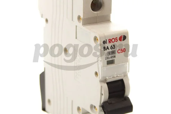 Автоматический выключатель ВА63 220В, 1п С50А, ELROS 