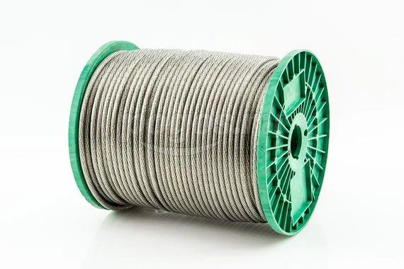 Трос 5/6мм оцинкованный в ПВХ оплетке 300кгс DIN 3055 150м