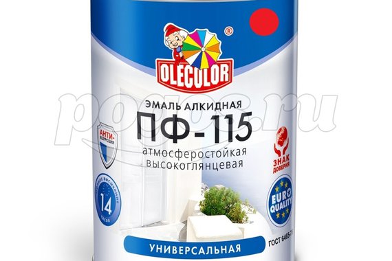 Эмаль алкидная ПФ-115 красный 0,5кг  OLECOLOR /8/