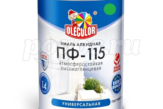 Эмаль алкидная ПФ-115 ярко-зеленый 0.5кг  OLECOLOR /8/