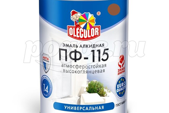 Эмаль алкидная ПФ-115 шоколадный 0,8кг  OLECOLOR /14/