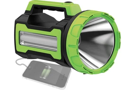 Фонарь аккумуляторный Premium 10W LED, регулировка яркости, з/у 220В/12В, бок. панель 3Вт, USB выход