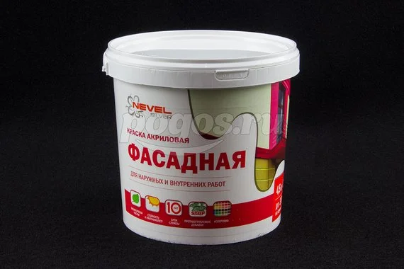 Краска акриловая фасадная 4/4,5кг  NEVEL SILVER