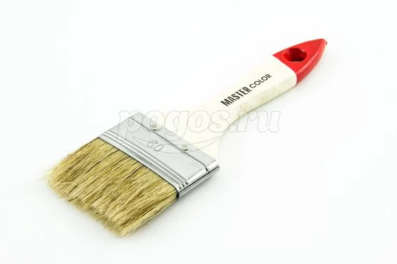 Кисть плоская MASTER COLOR 60мм натуральная щетина деревянная ручка