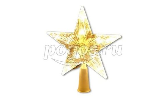 Украшение светодиодное "Звезда-2" 15см, питание 2*АА (не в комп-те), 10LED, теплый белый  Uniel