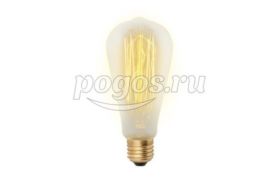 Лампа накаливания 60Вт Е27 форма конус, форма нити VW (IL-V-ST64-60/GOLDEN), Vintage  Uniel