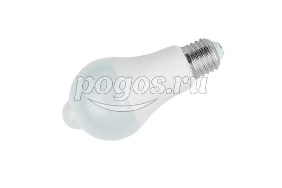Лампа светодиодная с датчиками движения и освещения, форма А, матовый А60 12W 4000K E27 PS+MS10WH  U