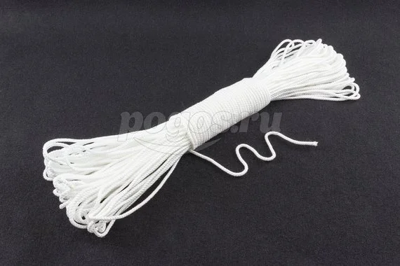 Фал капроновый 4мм, 50м, 300кгс плетеный