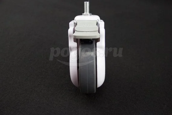 Колесо мебельное поворотное d-125мм болтовое крепление нагрузка 110кг декоративный кожух резина