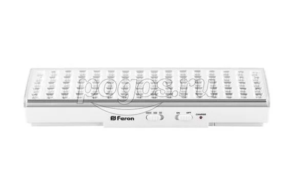 Светильник аккумуляторный EL18 80LED DC белый 308*90*54мм, Feron