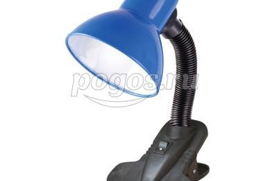 Светильник настольный на основании 60W E27 220V "прищепка" синий (механический выключатель), Uniel