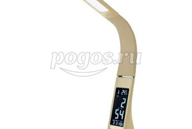 Светильник настольный светодиодный 5W с часами календарем термометром 300Lm 5000K диммируемый крем
