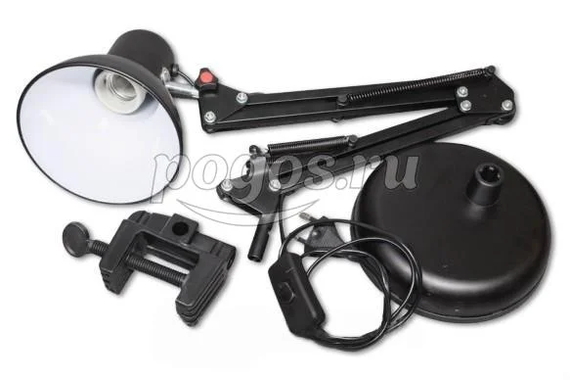 Светильник настольный на основании 60W E27 220V, TLI-221, черный (механический выключатель)  Uniel