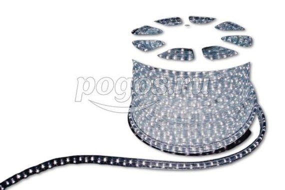 Дюралайт (световая нить) со светодиодами 2W, 230V 36 LED 13мм белый  7000К Feron