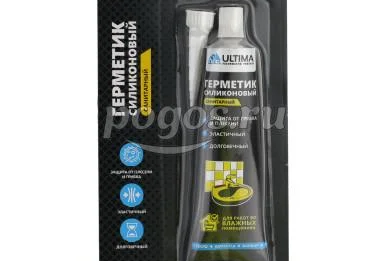 Герметик силиконовый санитарный бесцветный 80мл  Ultima