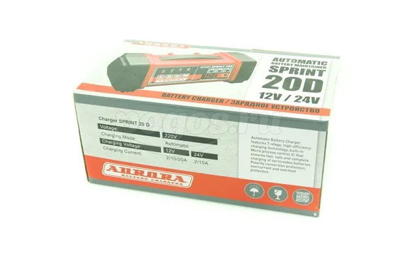 Устройство зарядное 220В 12/24V, 20А, ёмкость АКБ до 350 А/ч SPRINT 20D  AURORA