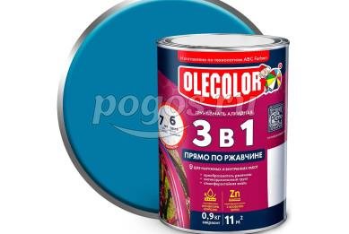Грунт-эмаль по ржавчине  голубой 0,9кг  OLECOLOR