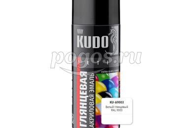 Эмаль универсальная акриловая высокоглянцевая белая Ral 9003 520 мл  KUDO